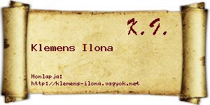 Klemens Ilona névjegykártya